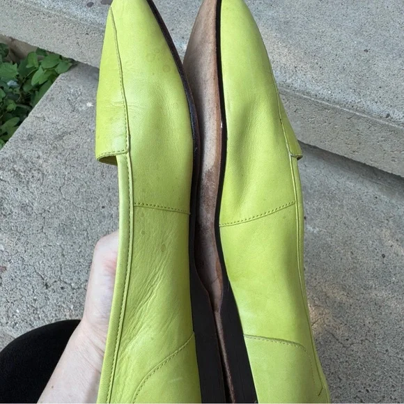 Vintage Enzo Angiolini liberty Lime Green Loafers flat leather size 9 - Picture 8 of 10